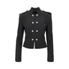jewelled epaulettes stretch fabric jacket
