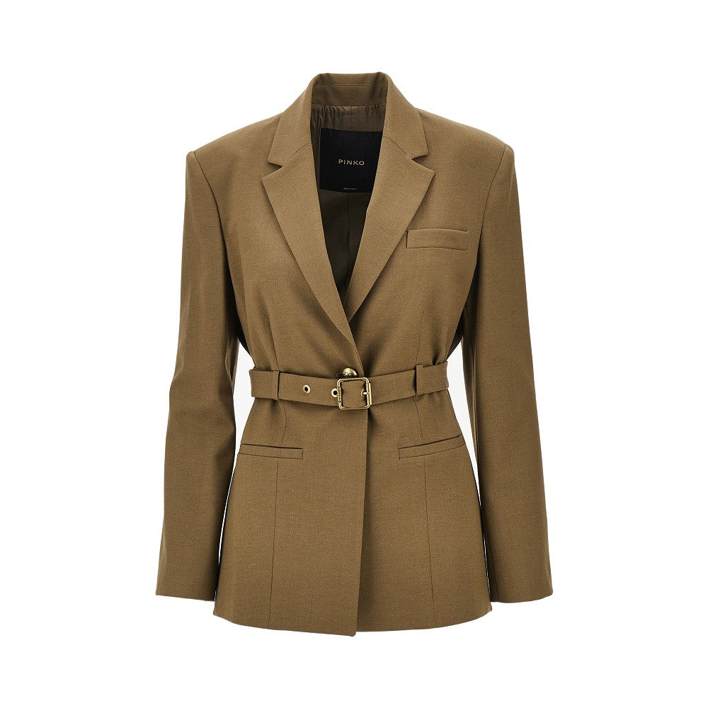 gabardine jacket with belt