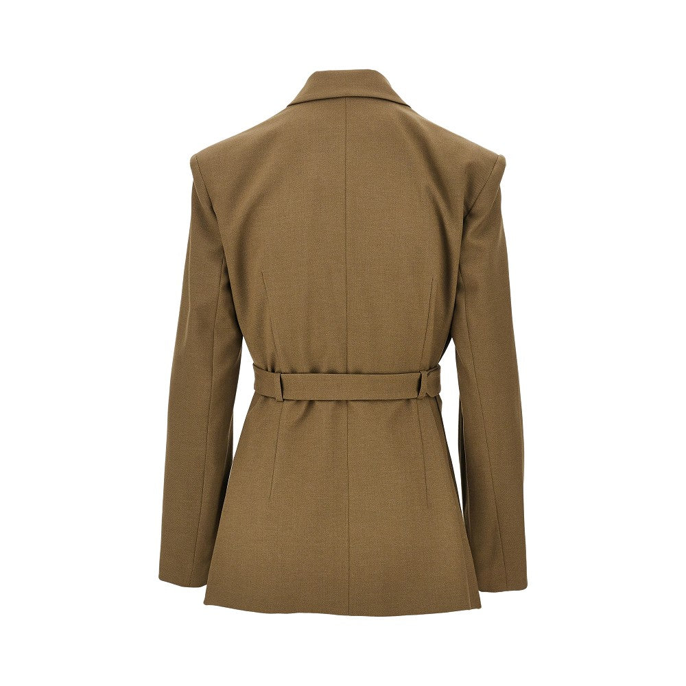 gabardine jacket with belt