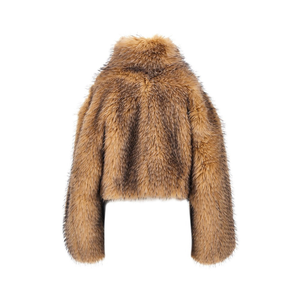 faux fur cropped jacket