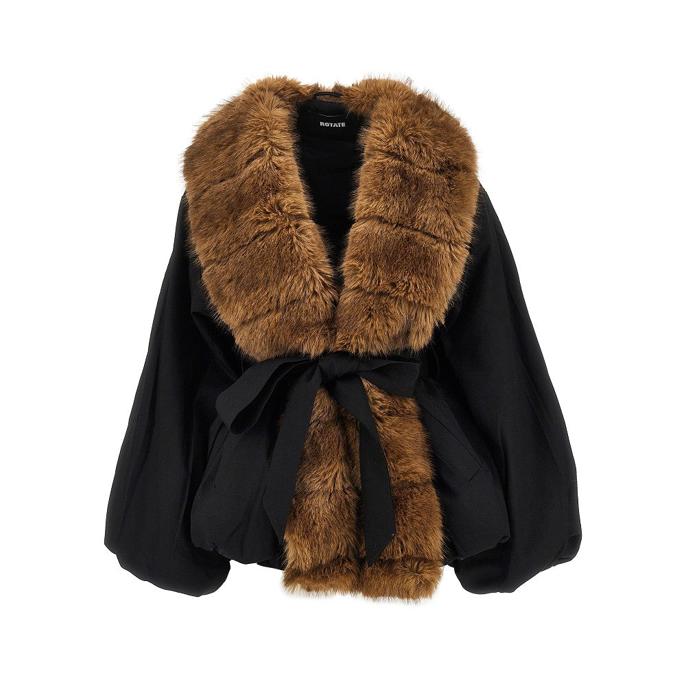 ROTATE 34 faux fur collar twill jacket