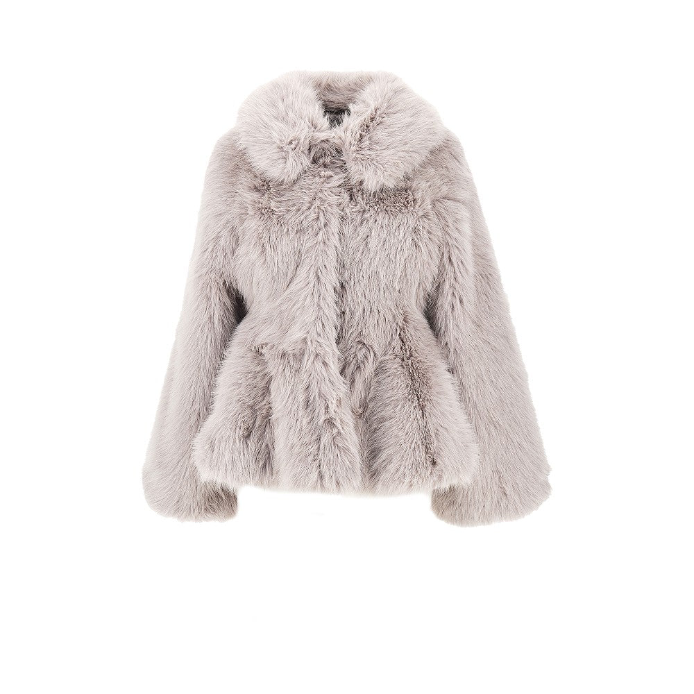 faux fur flared jacket