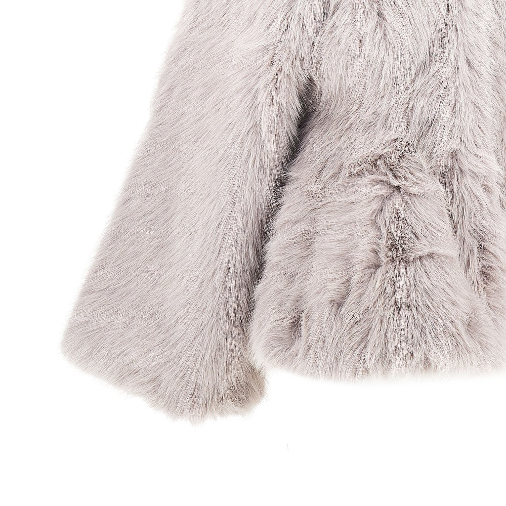 faux fur flared jacket