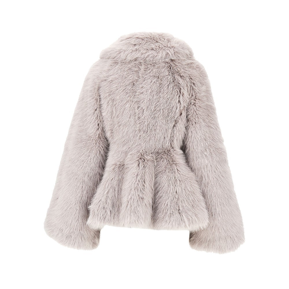faux fur flared jacket