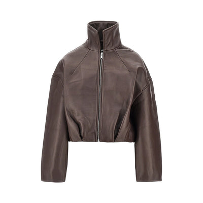 leather boxy jacket