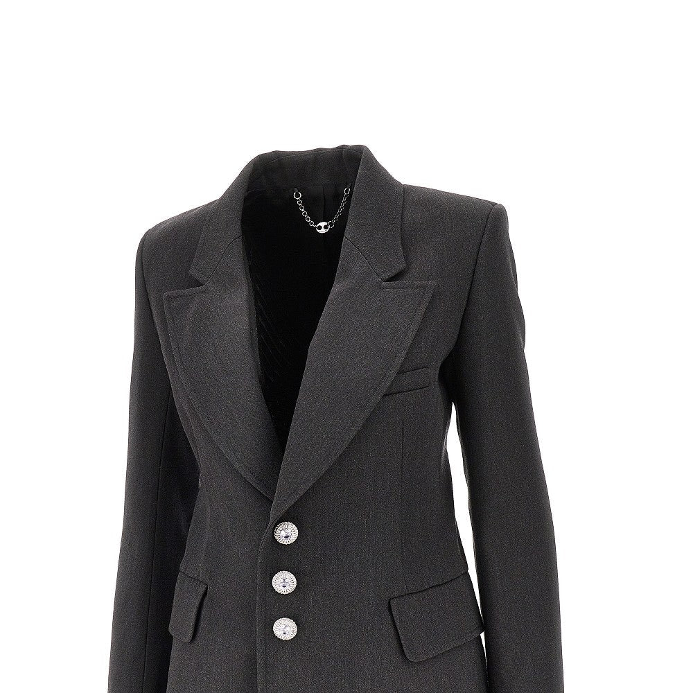 RABANNE 36 single-breasted jacket with jewelled buttons