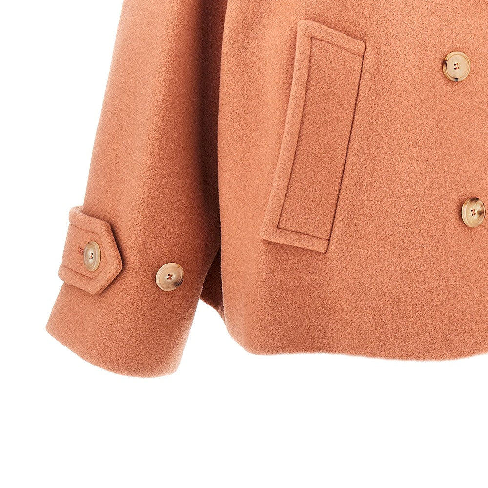 oversized double-breasted wool peacoat