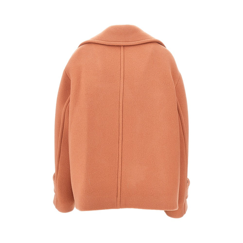 oversized double-breasted wool peacoat