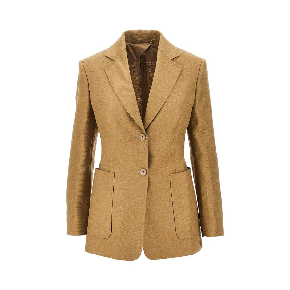 single-breasted linen jacketr