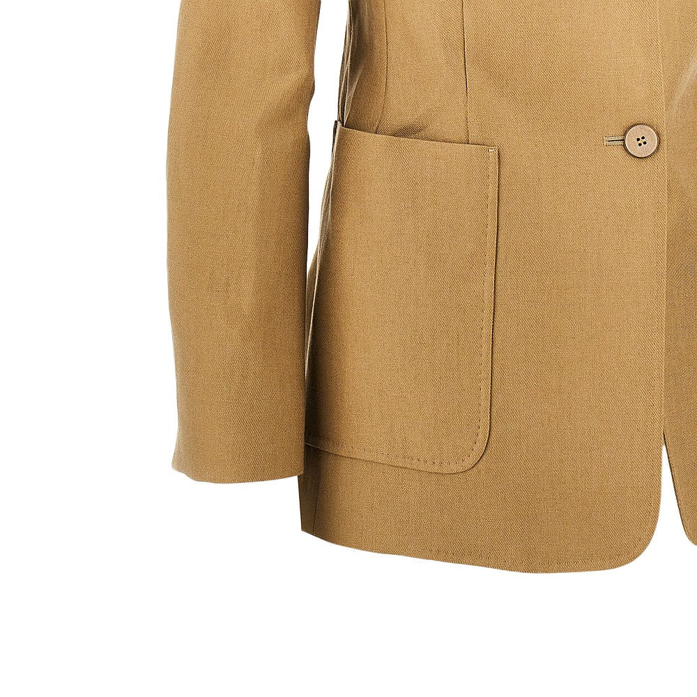 MAX MARA 40 single-breasted linen jacketr