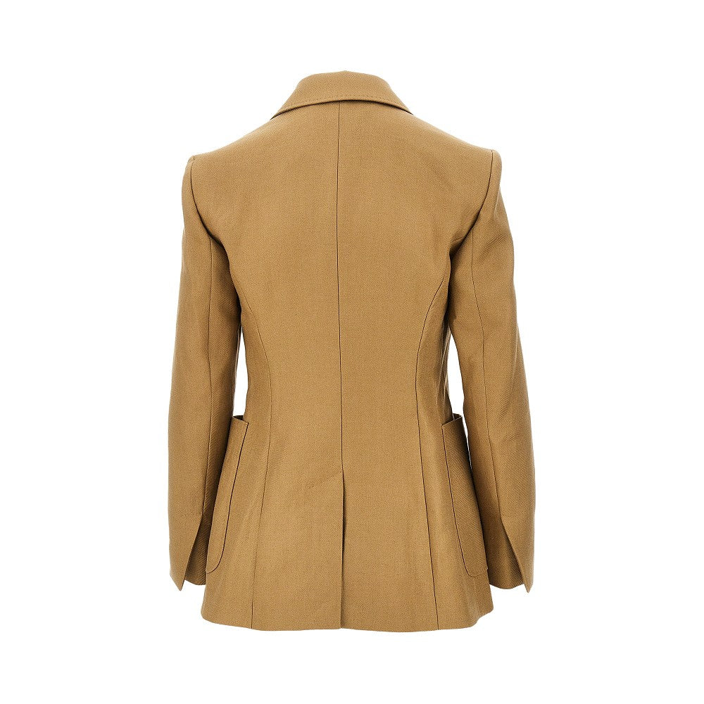 single-breasted linen jacketr