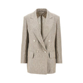 MAX MARA 42 chevron linen double-breasted jacket