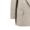 chevron linen double-breasted jacket