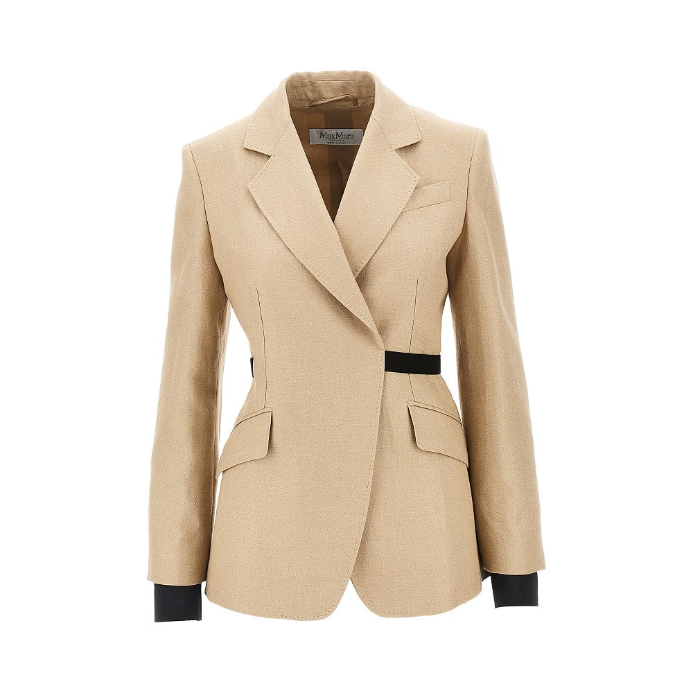 MAX MARA 40 canvas jacket with elastic belt