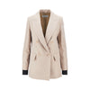 linen and organdy double-breasted jacket