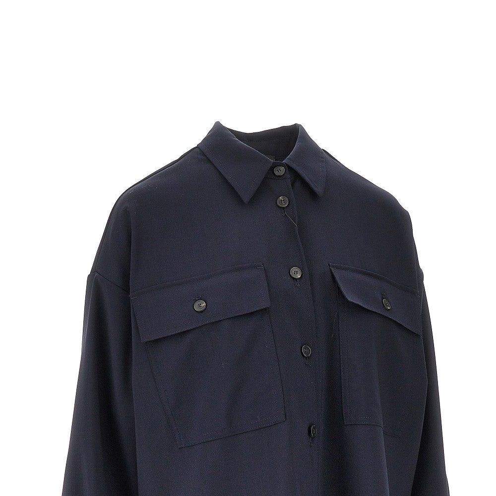 MAX MARA WEEKEND 46 wool canvas overshirt