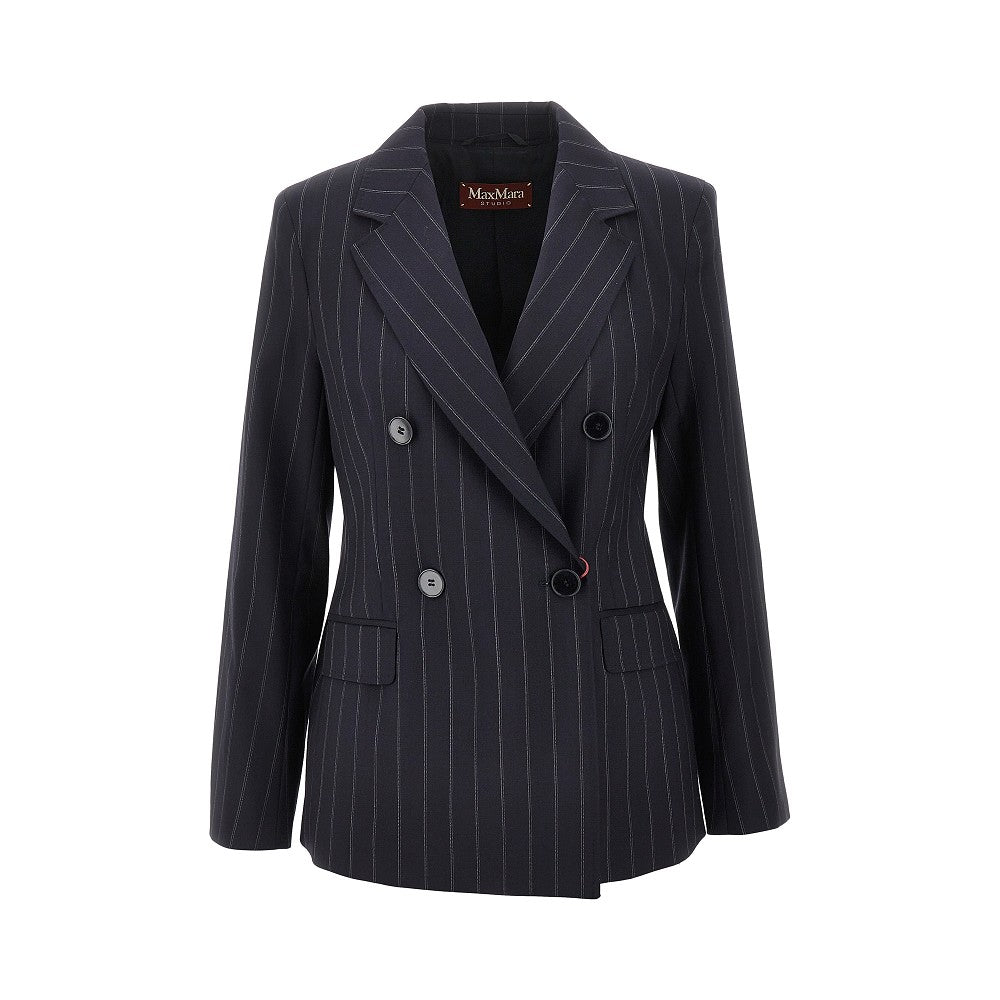 MAX MARA STUDIO 40 pinstriped wool double-breasted jacket