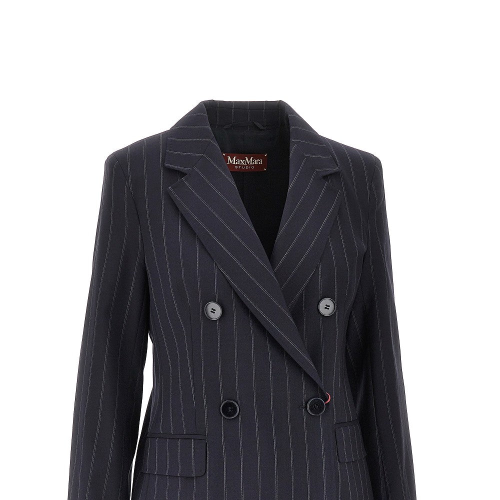 MAX MARA STUDIO 40 pinstriped wool double-breasted jacket