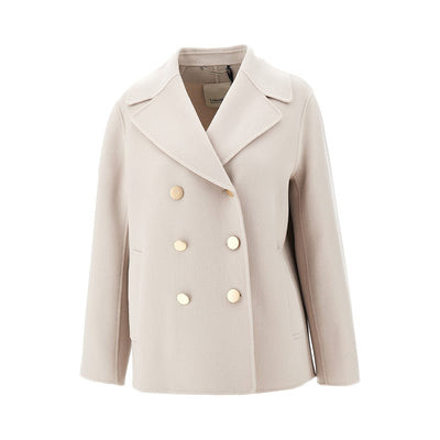 wool drap double-breasted jacket