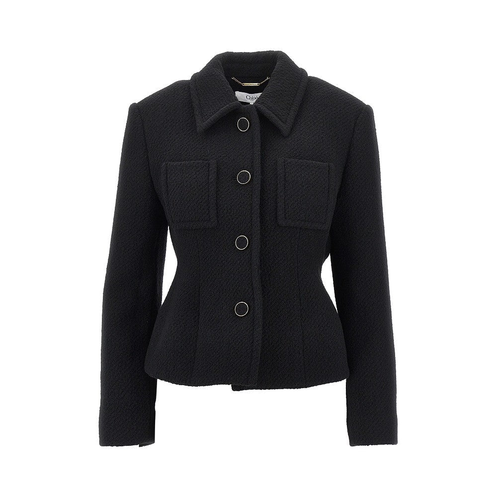 bouclé wool slim fit jacket