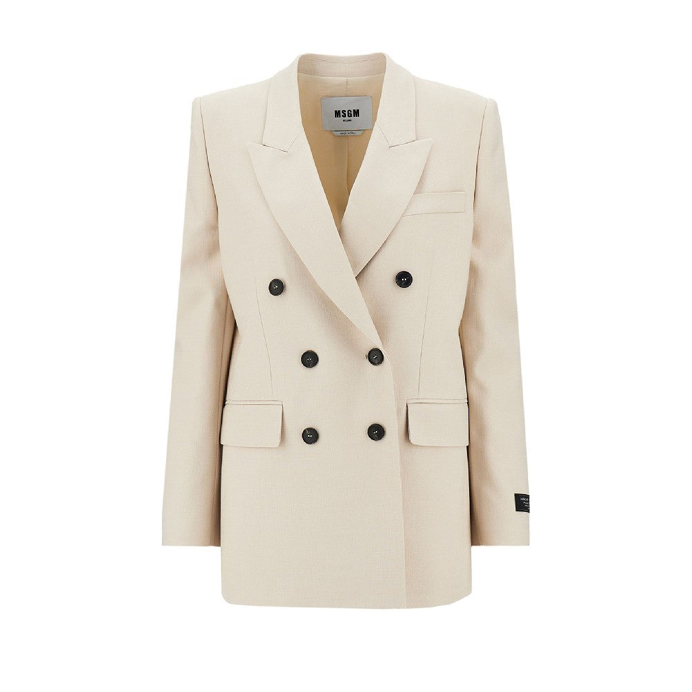 MSGM 40 oversized canvas double-breasted jacket