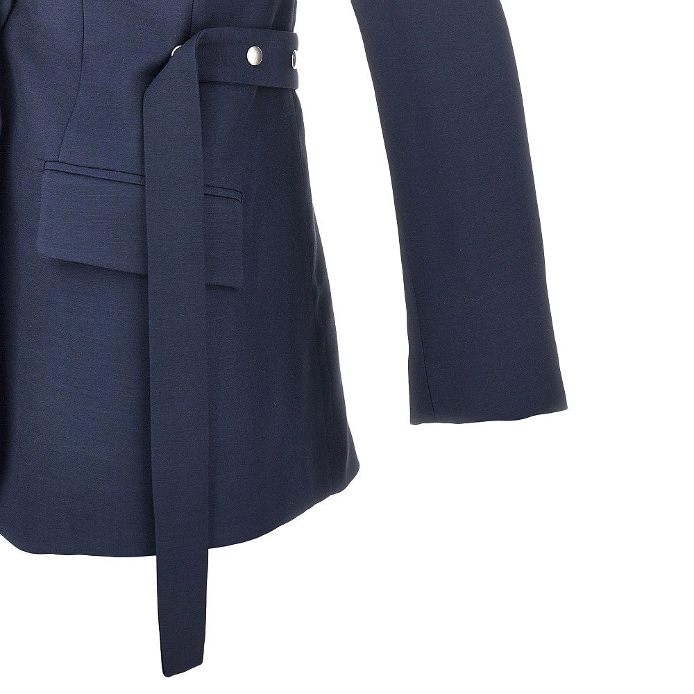 single-breasted jacket with press-studs belt