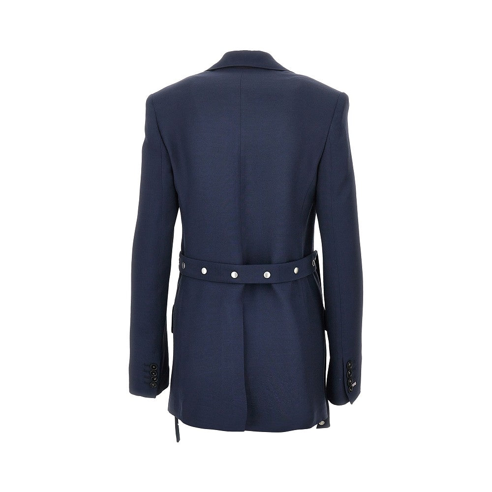single-breasted jacket with press-studs belt