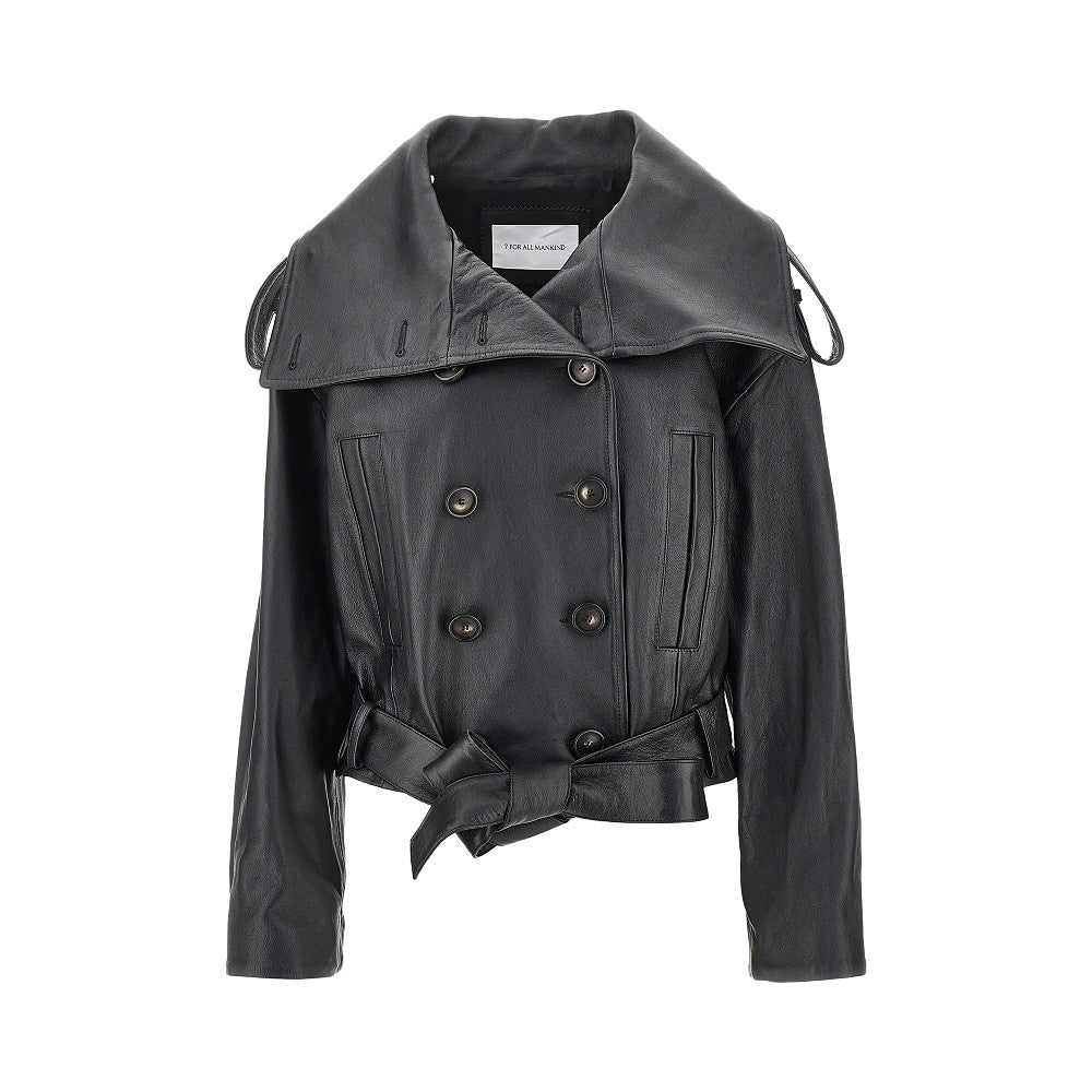 7 FOR ALL MANKIND S leather double-breasted jacket