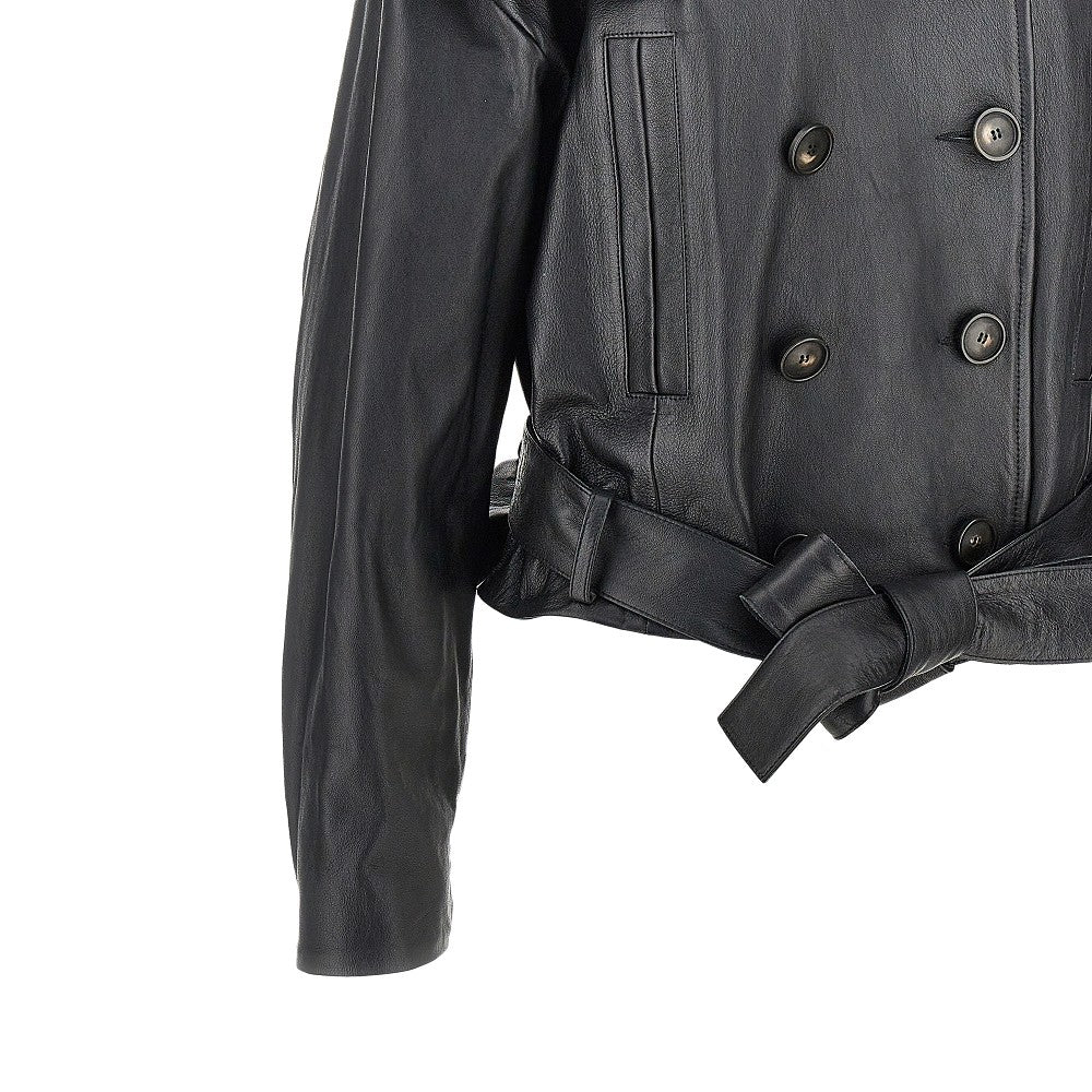 7 FOR ALL MANKIND S leather double-breasted jacket