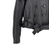 leather double-breasted jacket