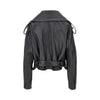 leather double-breasted jacket
