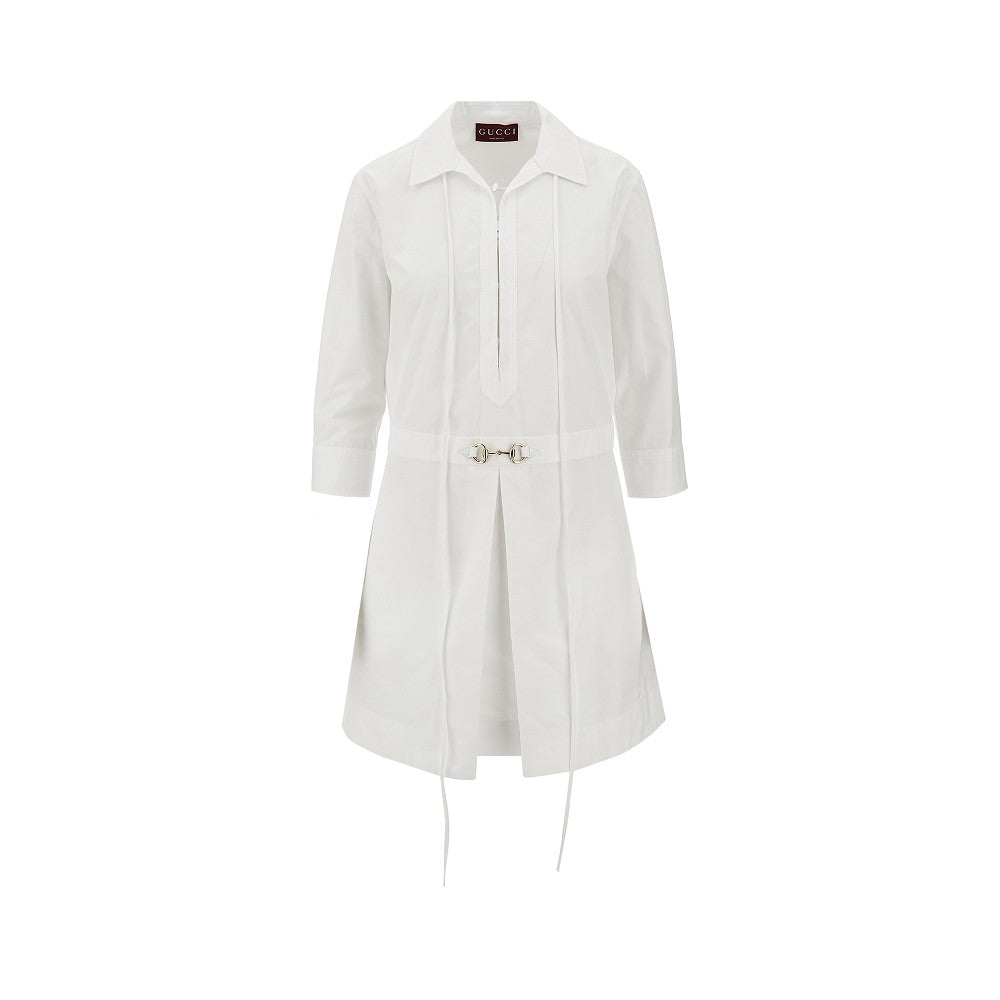 GUCCI 40 poplin mini dress with horsebit detail