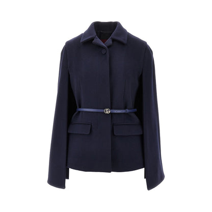 GUCCI 40 wool cloth jacket with cape effect