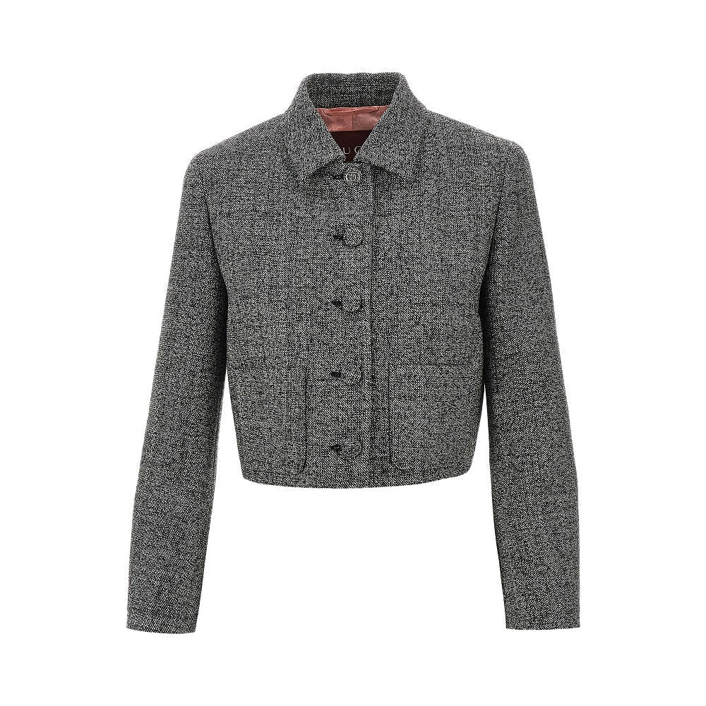 GUCCI 40 wool grisaille short jacket