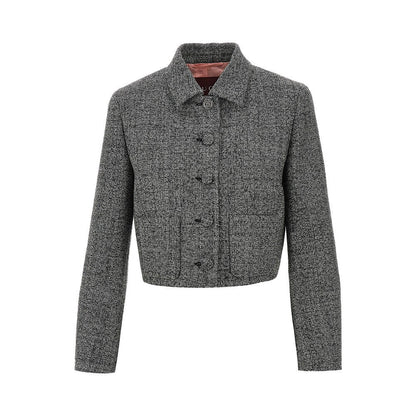 GUCCI 40 wool grisaille short jacket