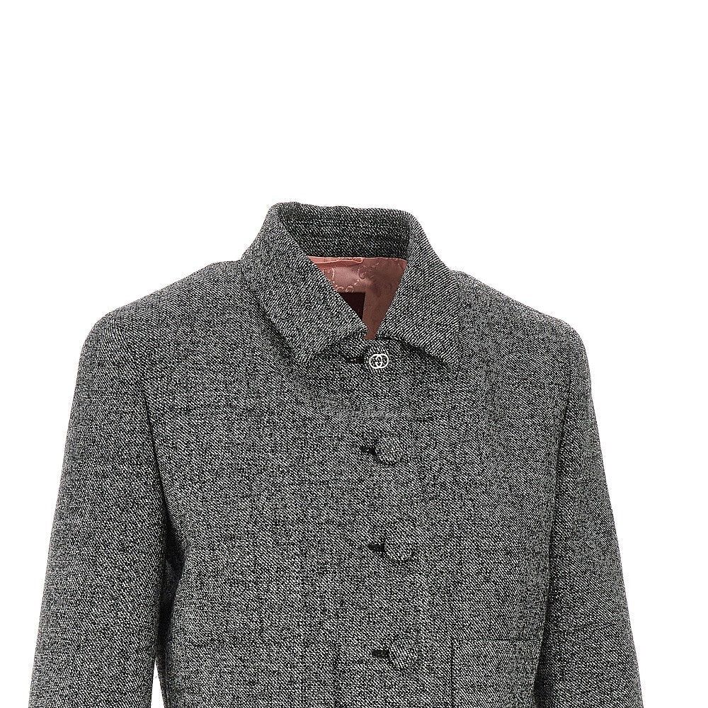 GUCCI 40 wool grisaille short jacket