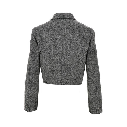 GUCCI 40 wool grisaille short jacket