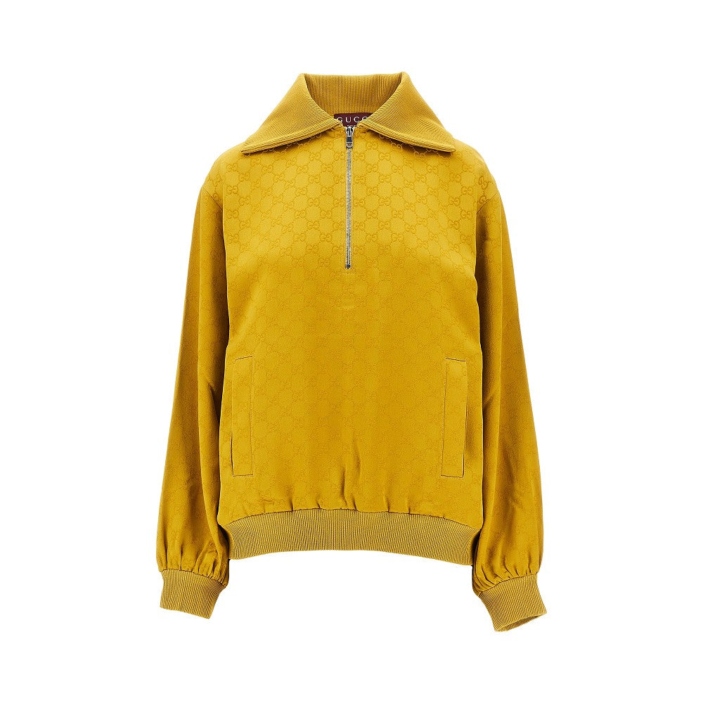 GUCCI S jacquard gg acetate half-zip sweatshirt