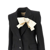 VALENTINO 42 crepe couture jacket with satin bow