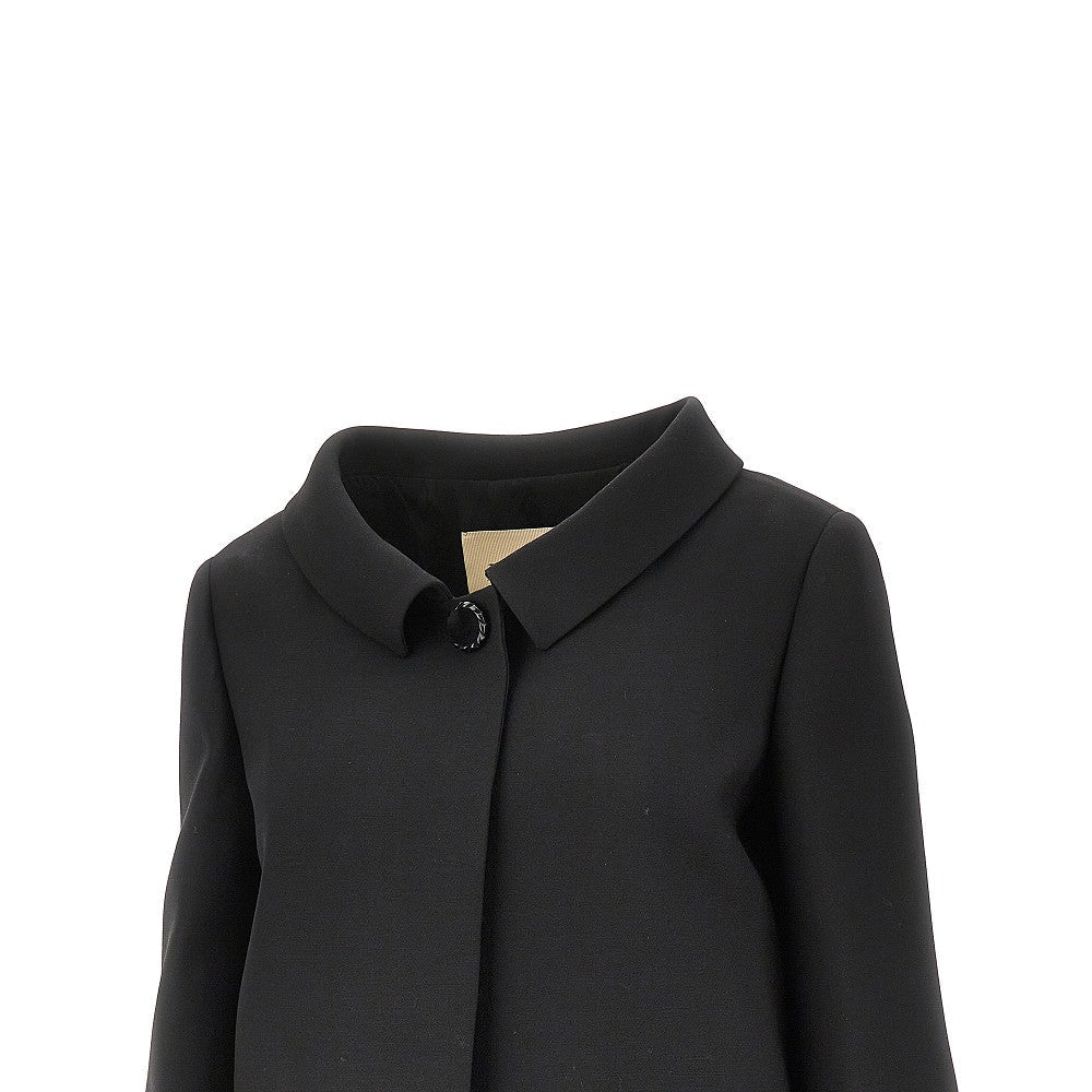 VALENTINO 40 crepe couture jacket with v gold details