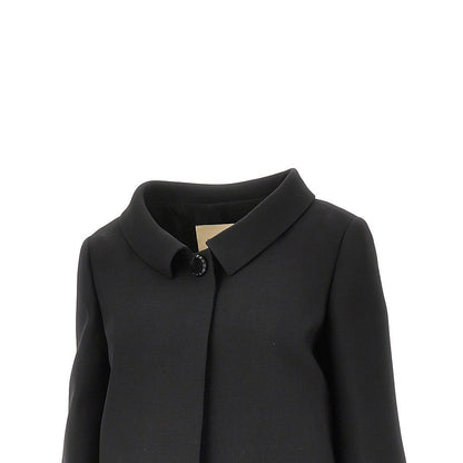 VALENTINO 40 crepe couture jacket with v gold details