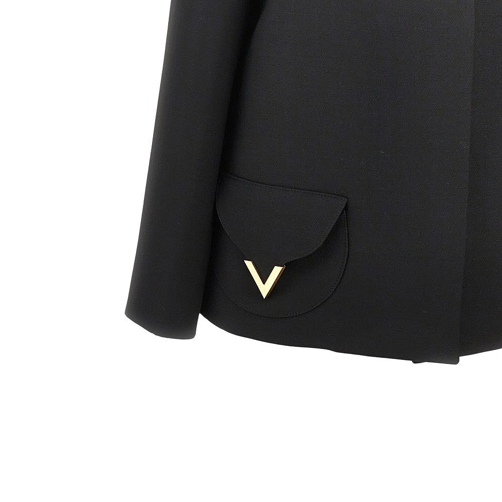 VALENTINO 40 crepe couture jacket with v gold details