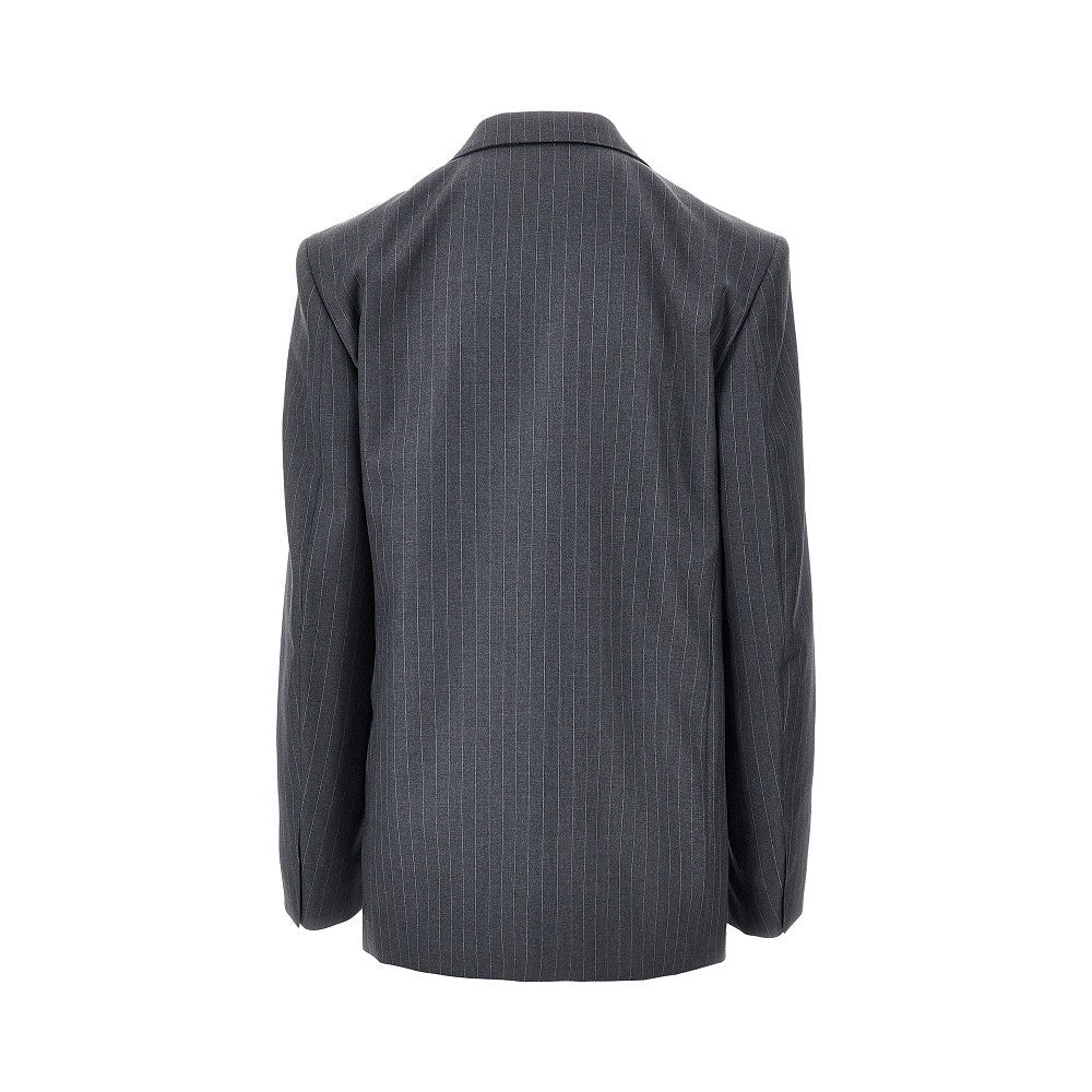 pinstriped wool oversized jacket