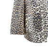 coated fabric jacket with leopard-print