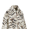 coated fabric jacket with zebra-striped print