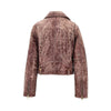vintage-effect leather biker jacket