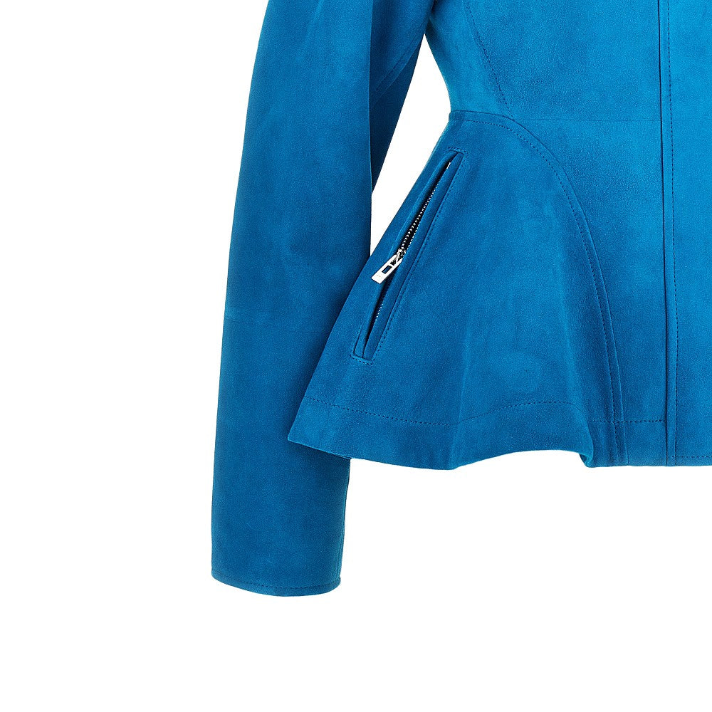 suede leather peplum jacket