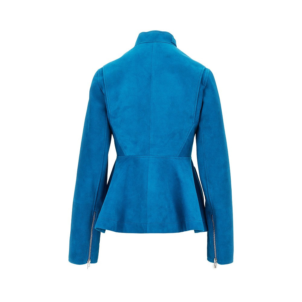 suede leather peplum jacket