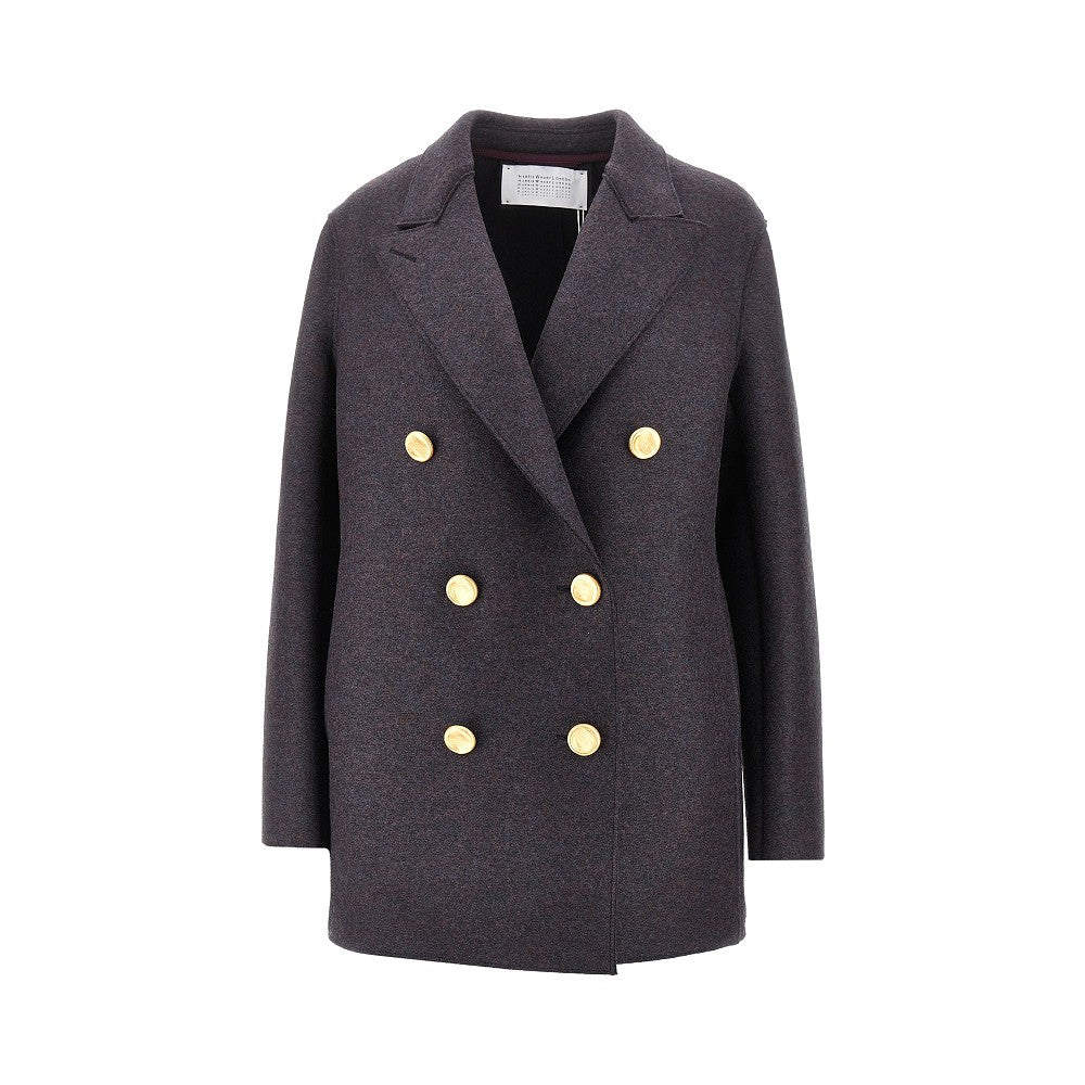 HARRIS WHARF LONDON 46 pressed wool double-breasted peacoat