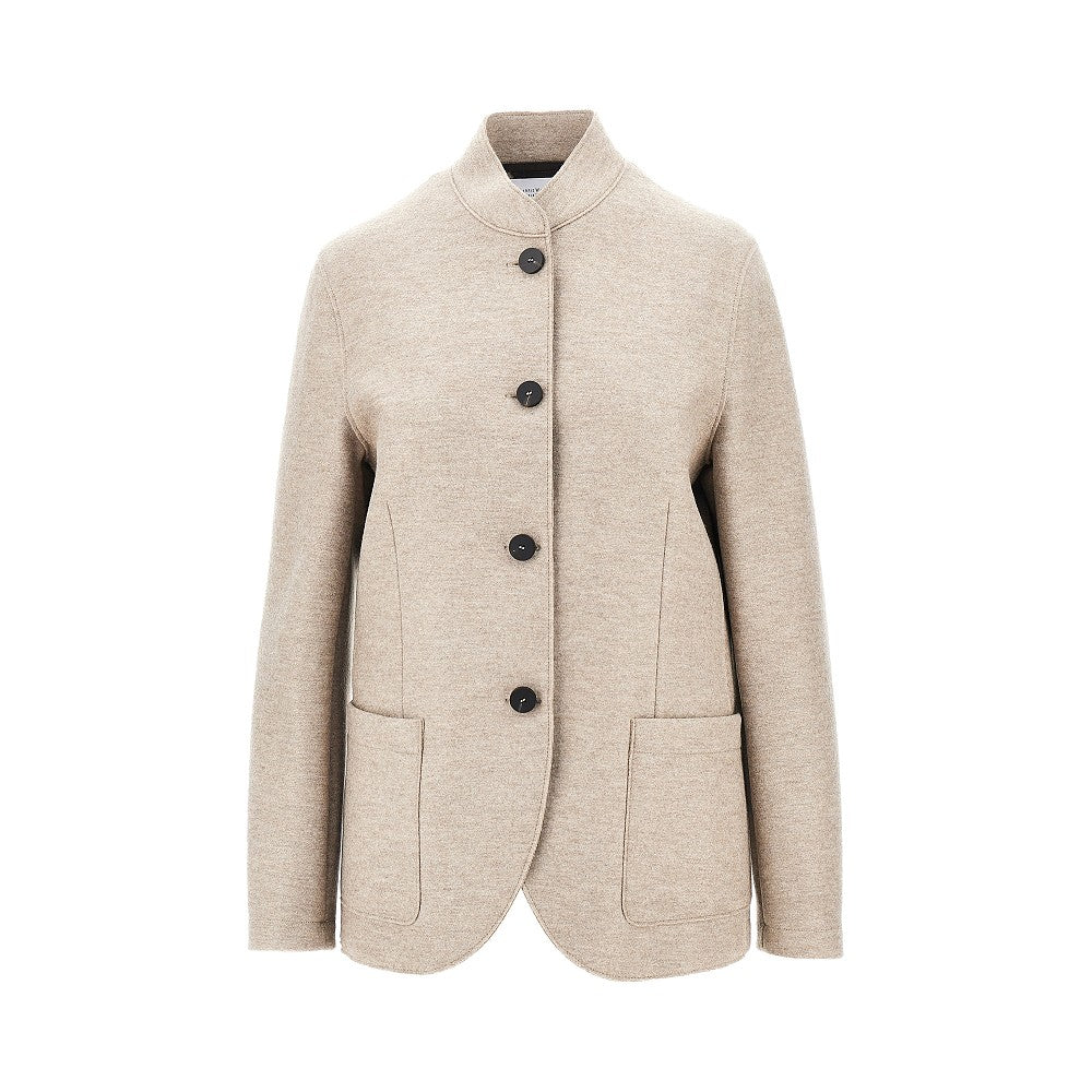 pressed wool nehru jacket